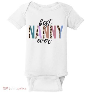 Best Nanny Ever Cheetah Cute Gift Baby Bodysuit