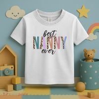 Best Nanny Ever Cheetah Cute Gift Toddler T-Shirt thumb 3