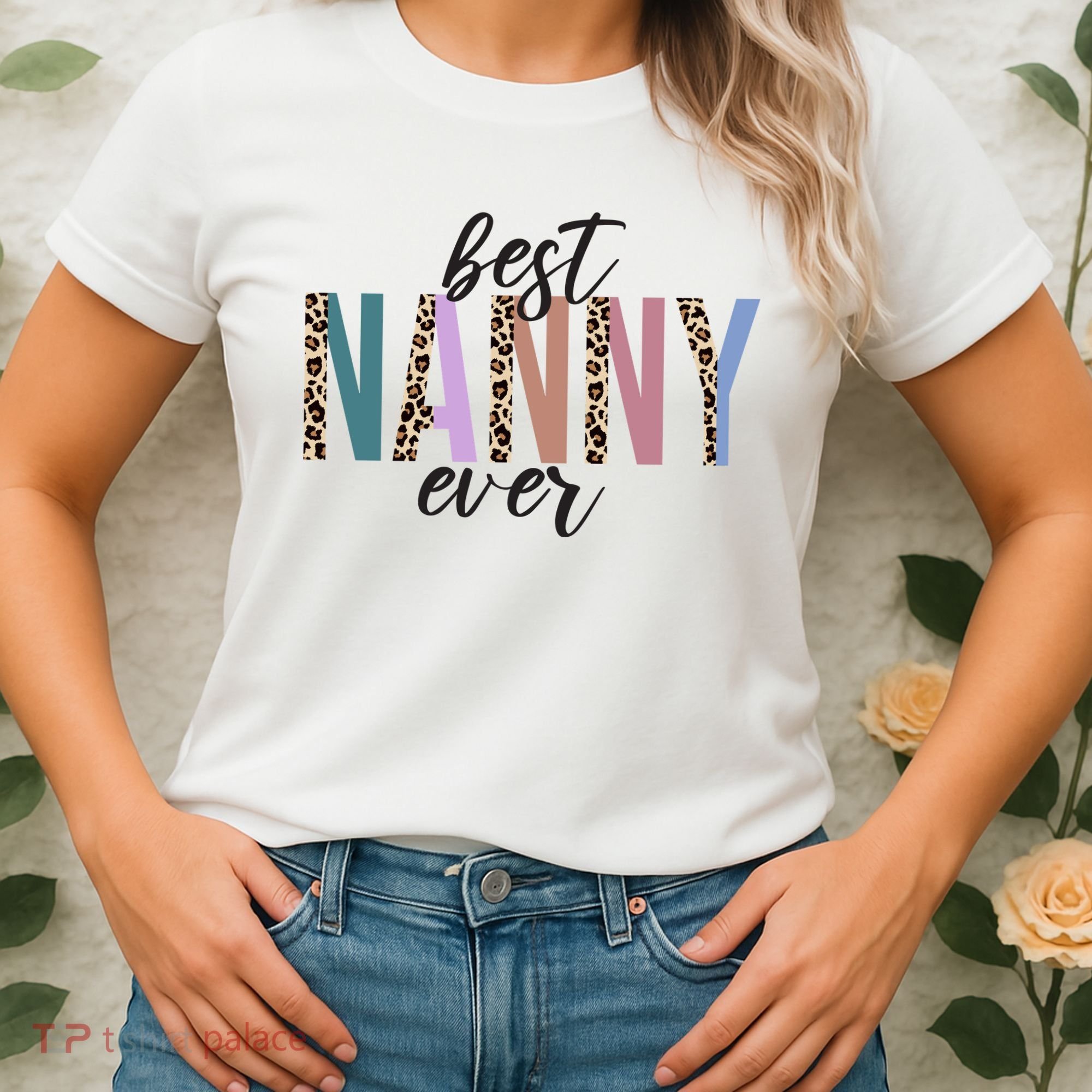 Best Nanny Ever Cheetah Cute Gift Women's T-Shirt