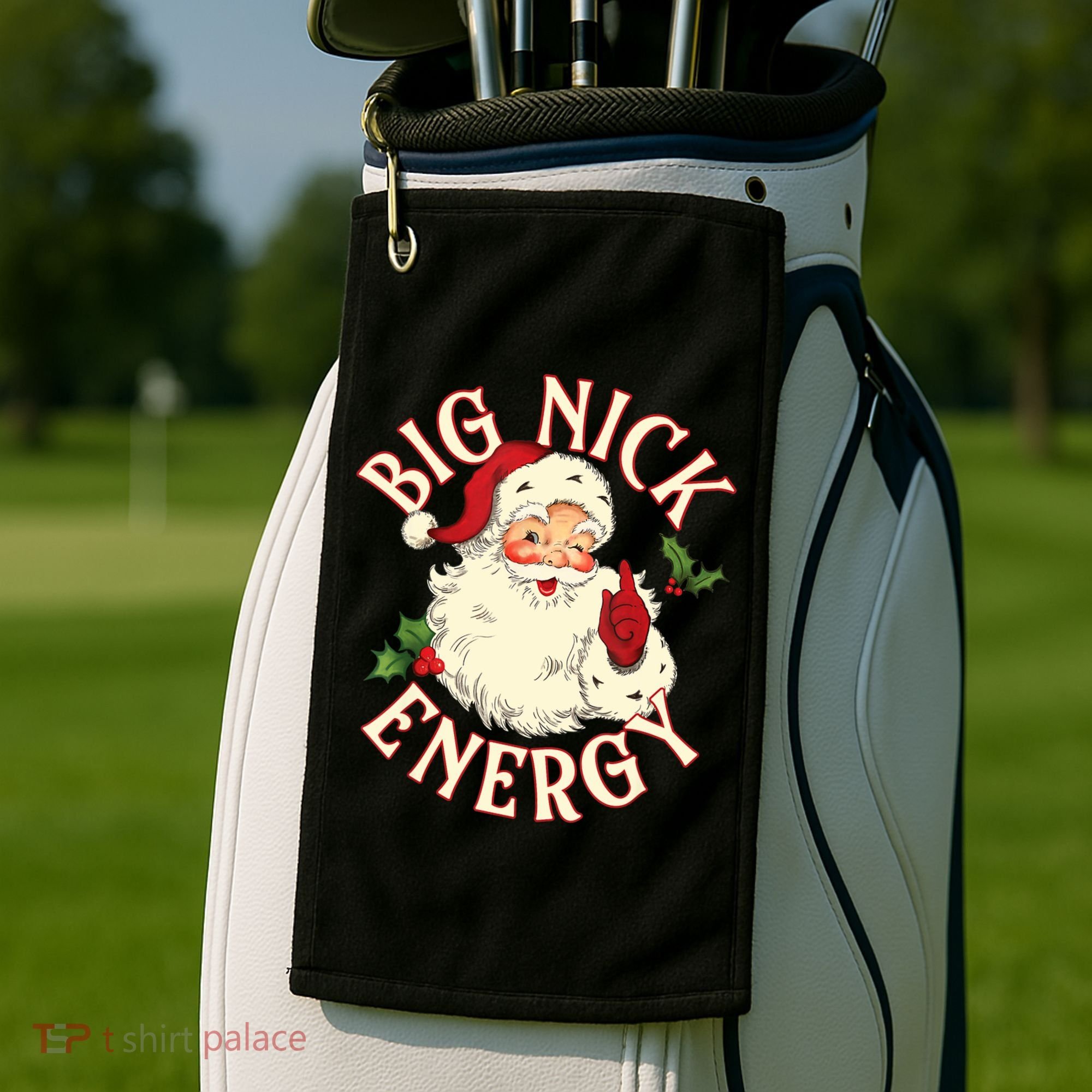 Big Nick Energy Funny Xmas Christmas Great Gift Golf Towel