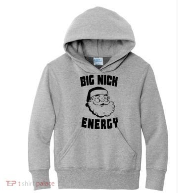 Big Nick Energy Funny Santa Claus Kids Hoodie