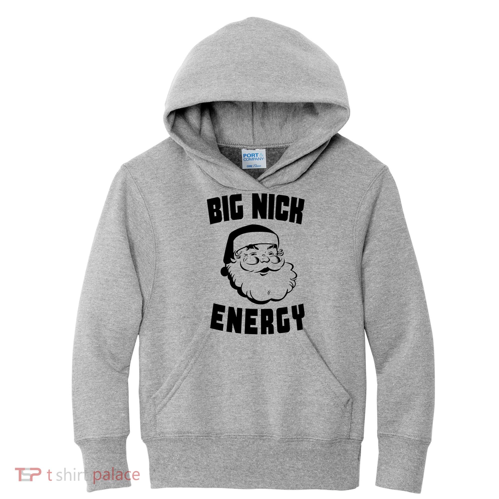 Big Nick Energy Funny Santa Claus Kids Hoodie