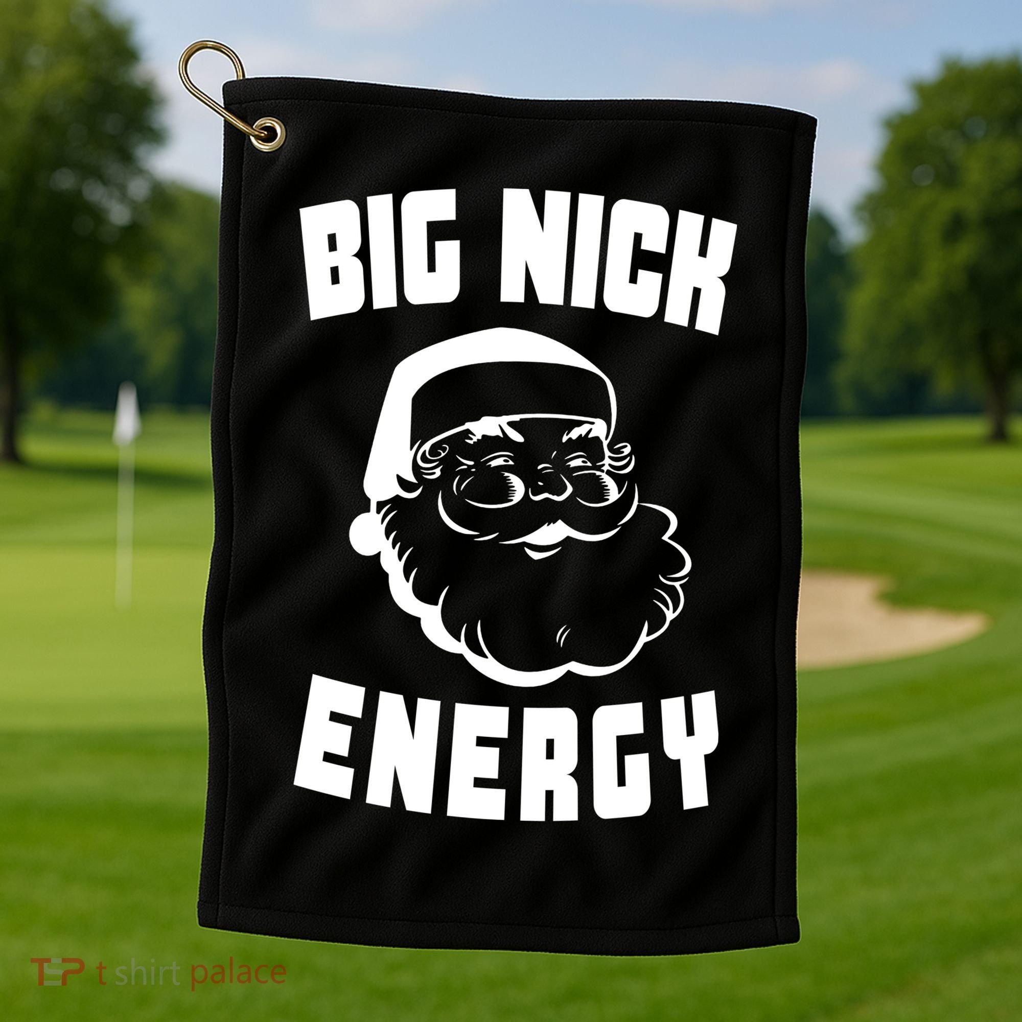 Big Nick Energy Funny Santa Claus Golf Towel