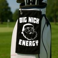 Big Nick Energy Funny Santa Claus Golf Towel thumb 2