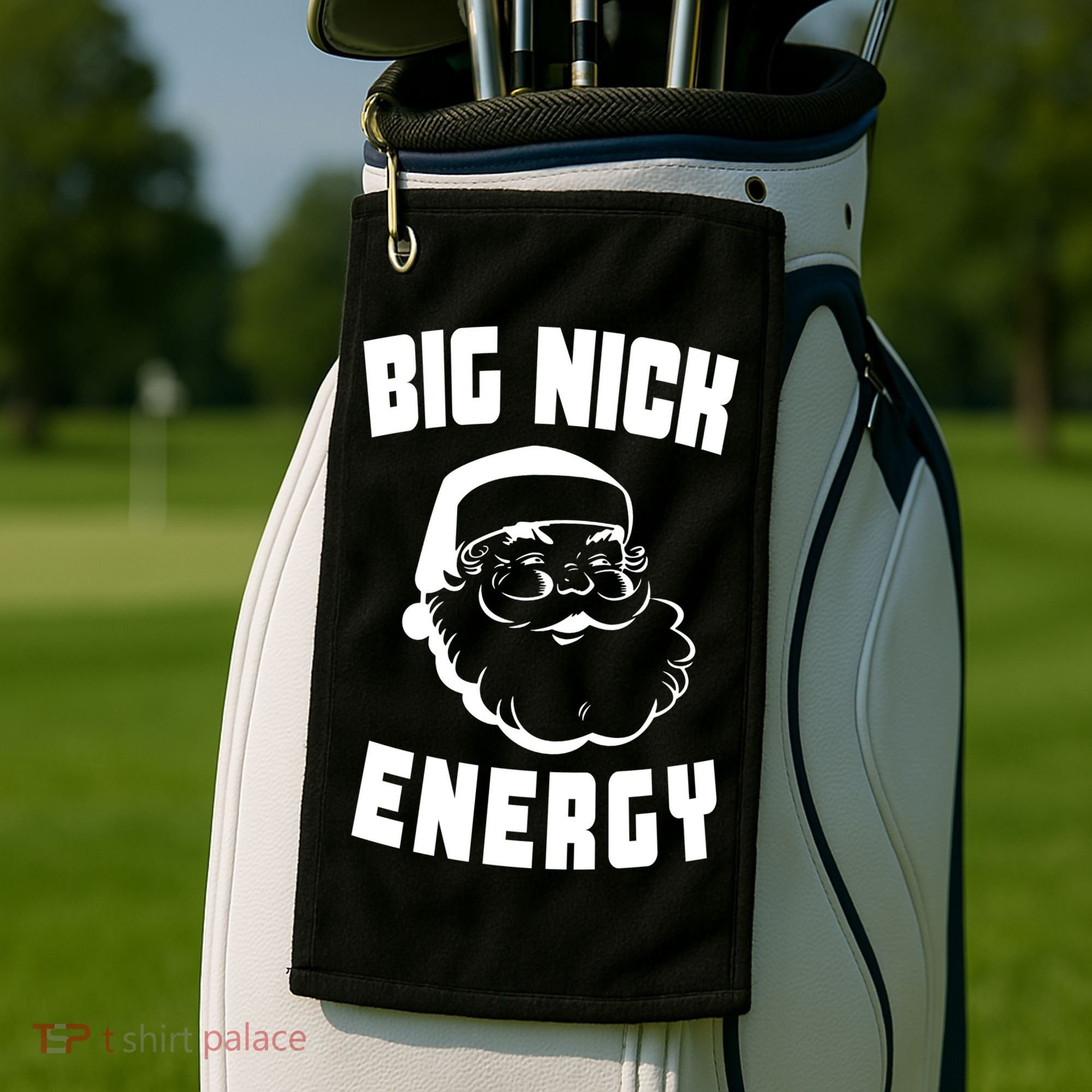 Big Nick Energy Funny Santa Claus Golf Towel