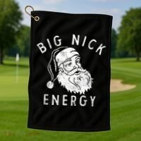 Big Nick Energy Sweatshirt Funny Xmas Fat Santa Claus Golf Towel thumb 1