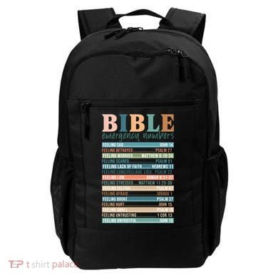 Bible Nutrition Emergency Numbers Backpack