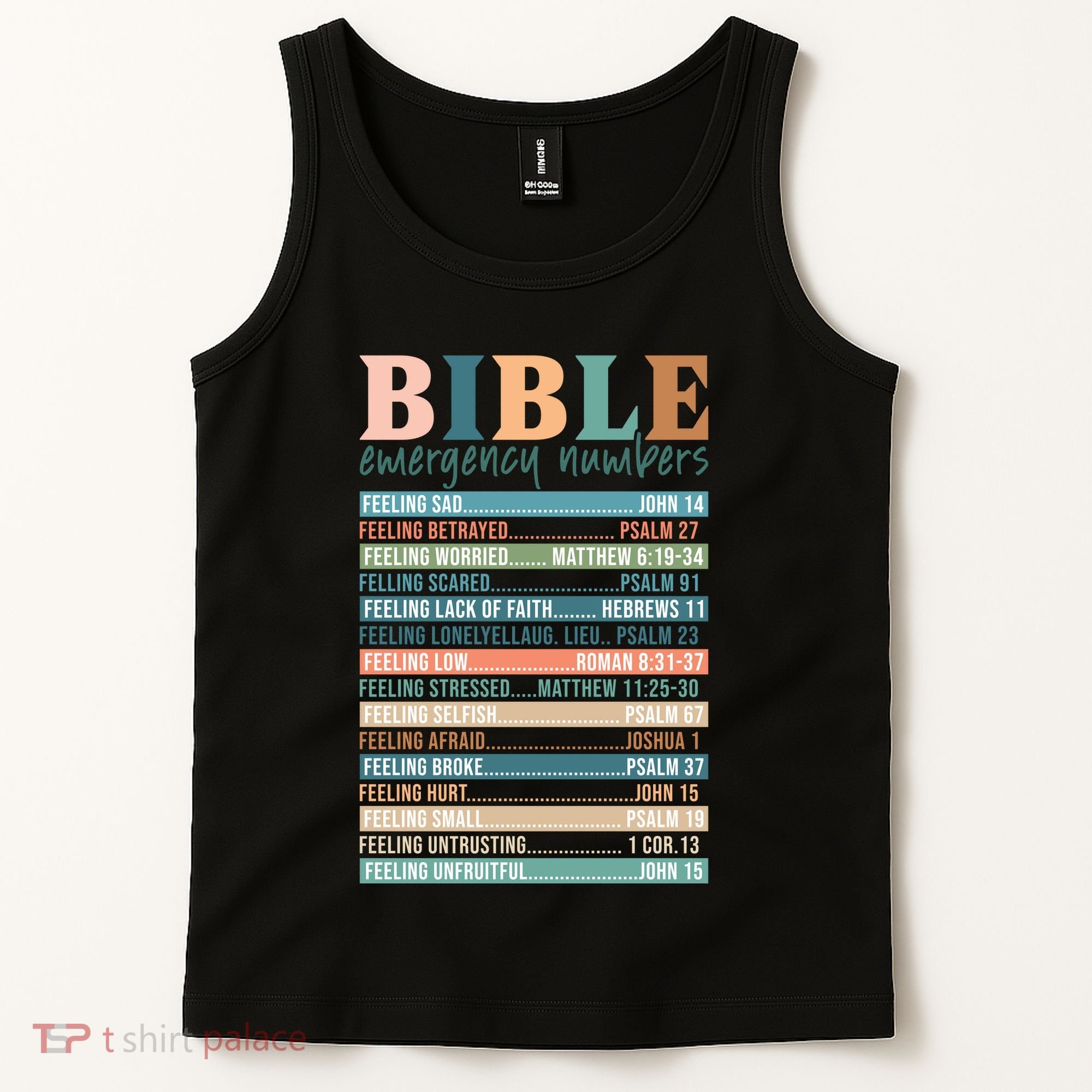 Bible Nutrition Emergency Numbers Tank Top