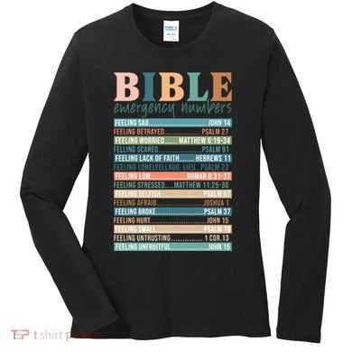 Bible Nutrition Emergency Numbers Women's Long Sleeve Shirt