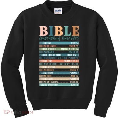 Bible Nutrition Emergency Numbers Kids Sweatshirt