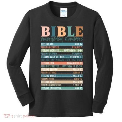 Bible Nutrition Emergency Numbers Kids Long Sleeve Shirt