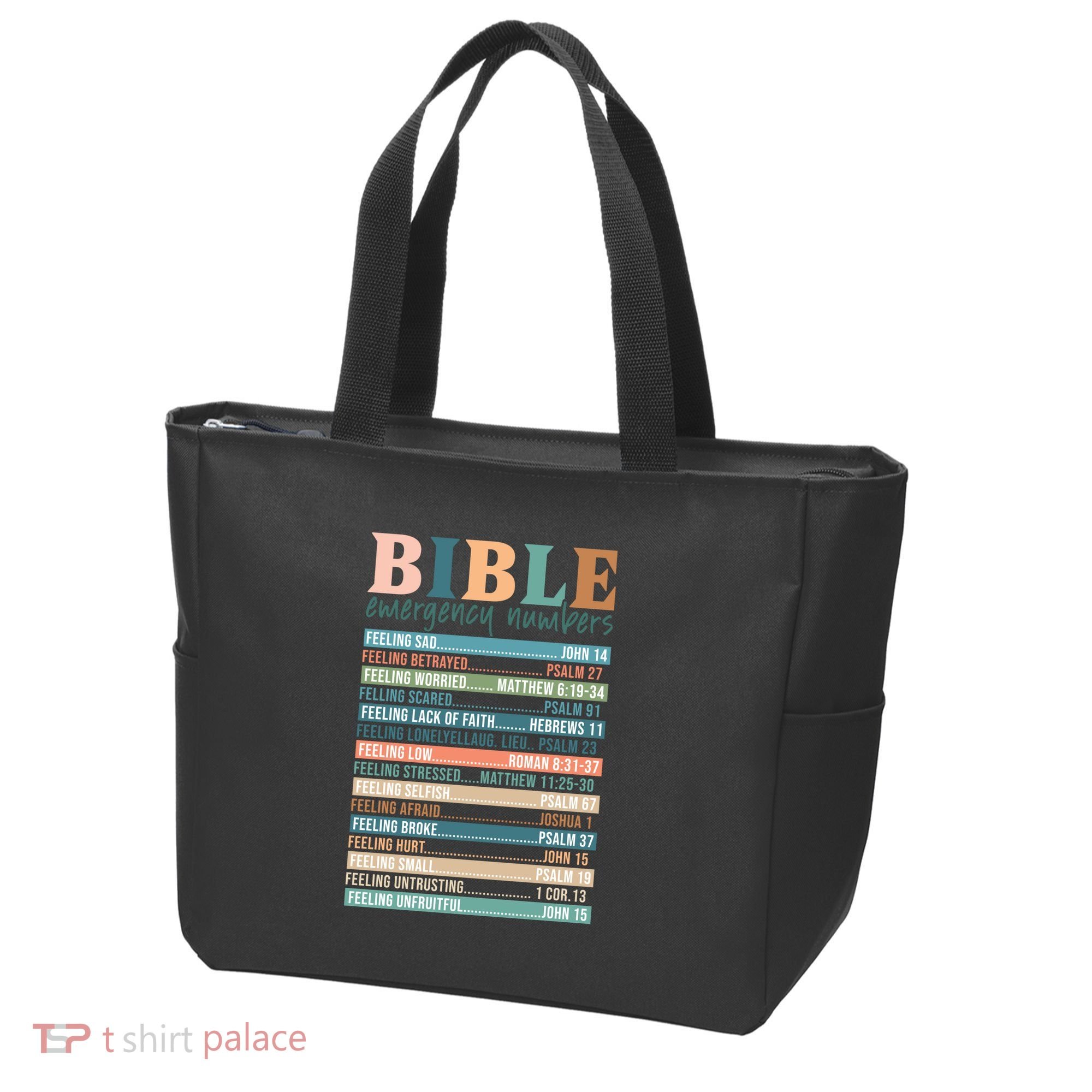 Bible Nutrition Emergency Numbers Tote Bag