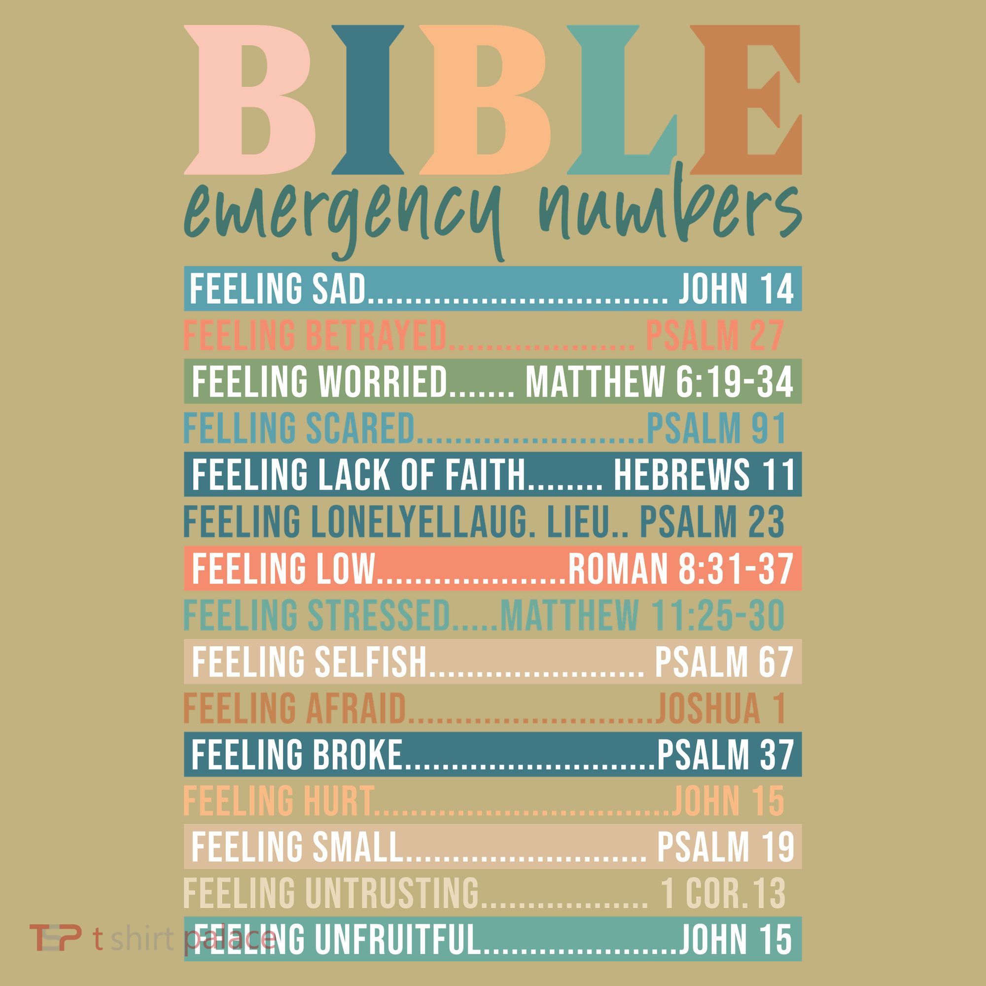 Bible Nutrition Emergency Numbers T-Shirt