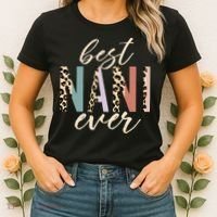 Best Nani Ever Gifts Leopard Print Mothers Day Women's T-Shirt thumb 2