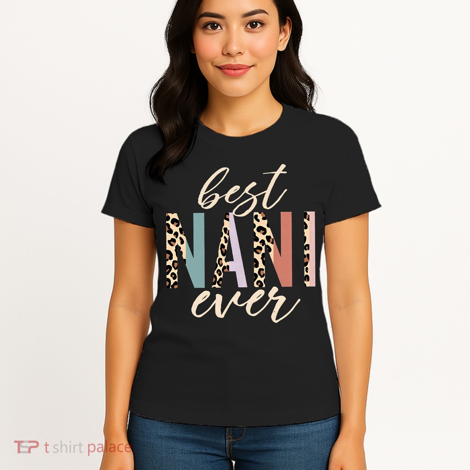 Best Nani Ever Gifts Leopard Print Mothers Day Women's T-Shirt