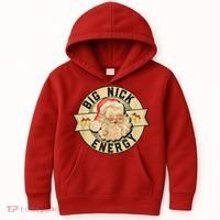 Big Nick Energy Retro Stamped Logo Kids Hoodie thumb 0
