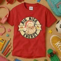 Big Nick Energy Retro Stamped Logo Kids T-Shirt thumb 3