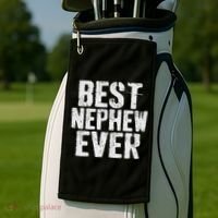 Best Nephew Ever Funny Nephew Golf Towel thumb 2
