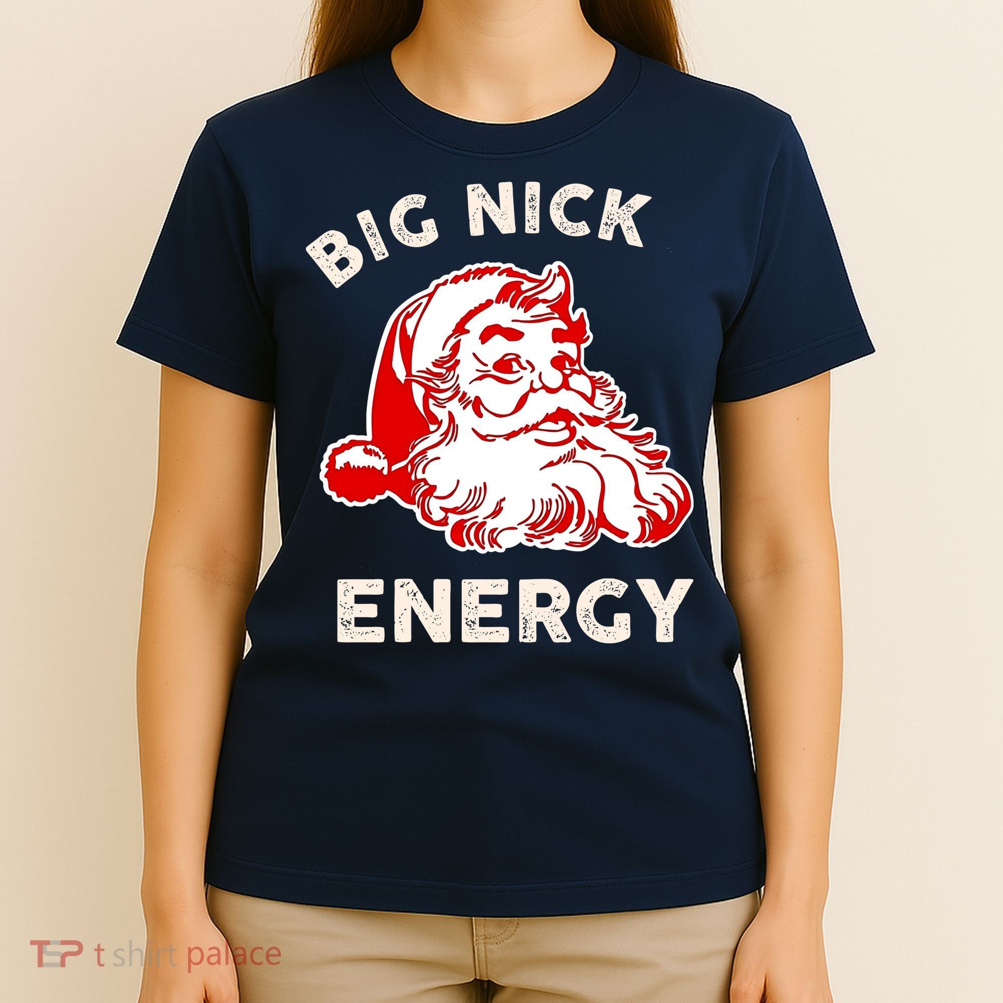 Big Nick Energy Funny Xmas Fat Santa Claus Saint Nicholas T-Shirt