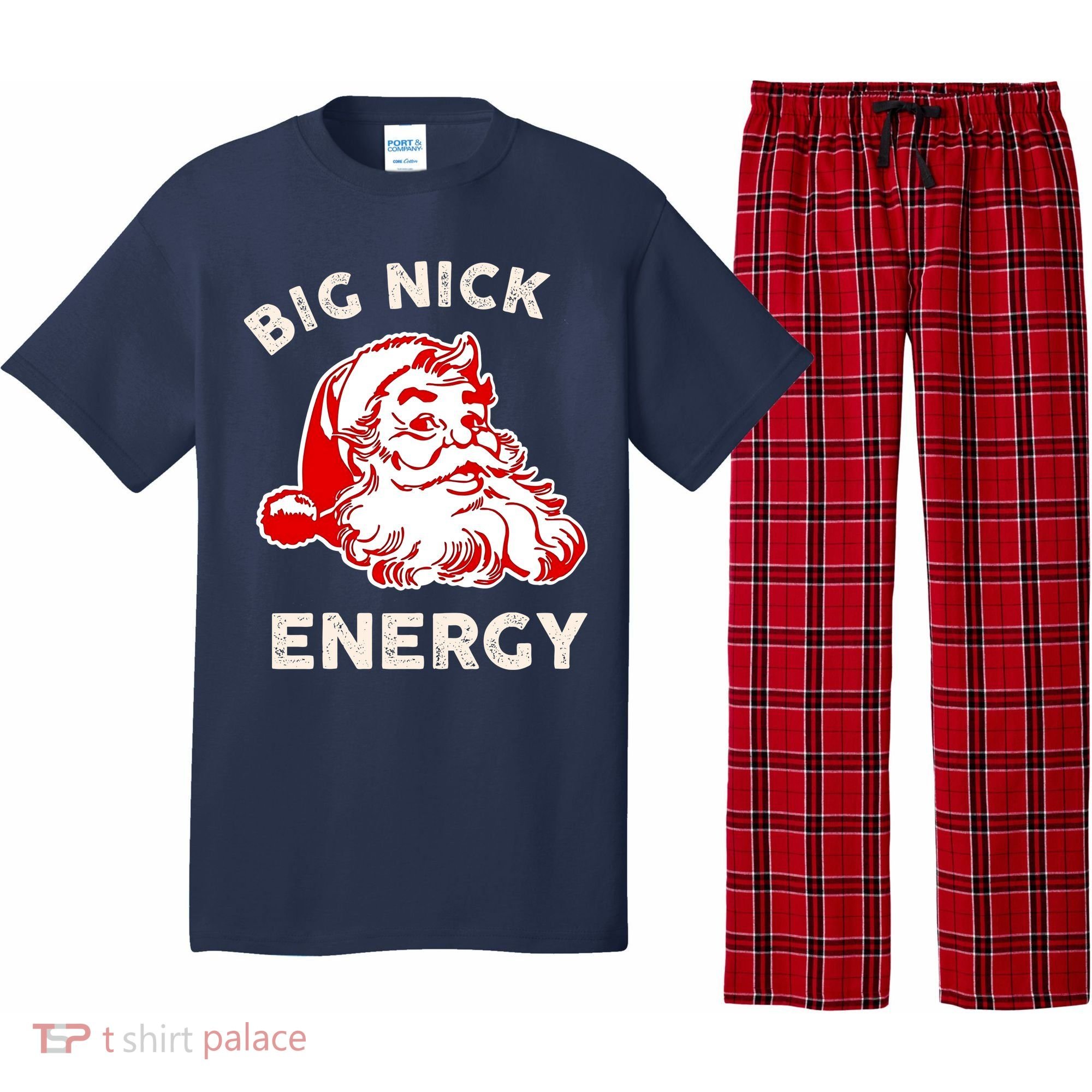 Big Nick Energy Funny Xmas Fat Santa Claus Saint Nicholas Pajama Set