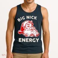 Big Nick Energy Funny Xmas Fat Santa Claus Saint Nicholas Tank Top thumb 3