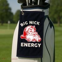 Big Nick Energy Funny Xmas Fat Santa Claus Saint Nicholas Golf Towel thumb 2