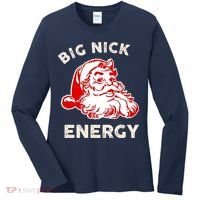 Big Nick Energy Funny Xmas Fat Santa Claus Saint Nicholas Women's Long Sleeve Shirt thumb 0