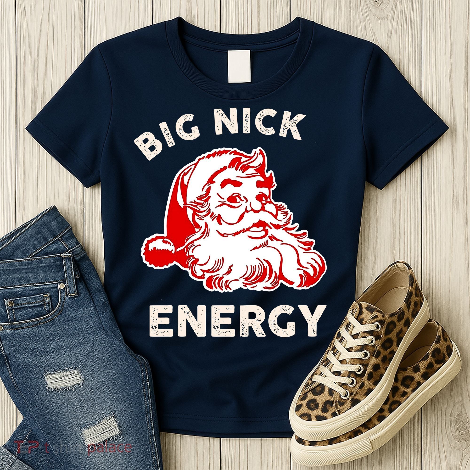 Big Nick Energy Funny Xmas Fat Santa Claus Saint Nicholas Women's T-Shirt