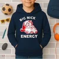 Big Nick Energy Funny Xmas Fat Santa Claus Saint Nicholas Kids Hoodie thumb 2