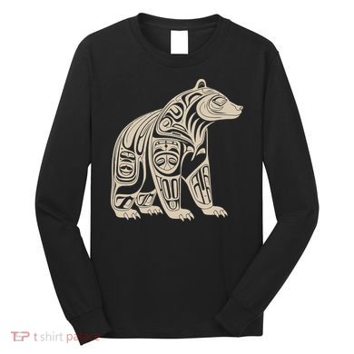 Bear Native Formline Art Salish Haida Tlingit Pacific Animal Long Sleeve Shirt