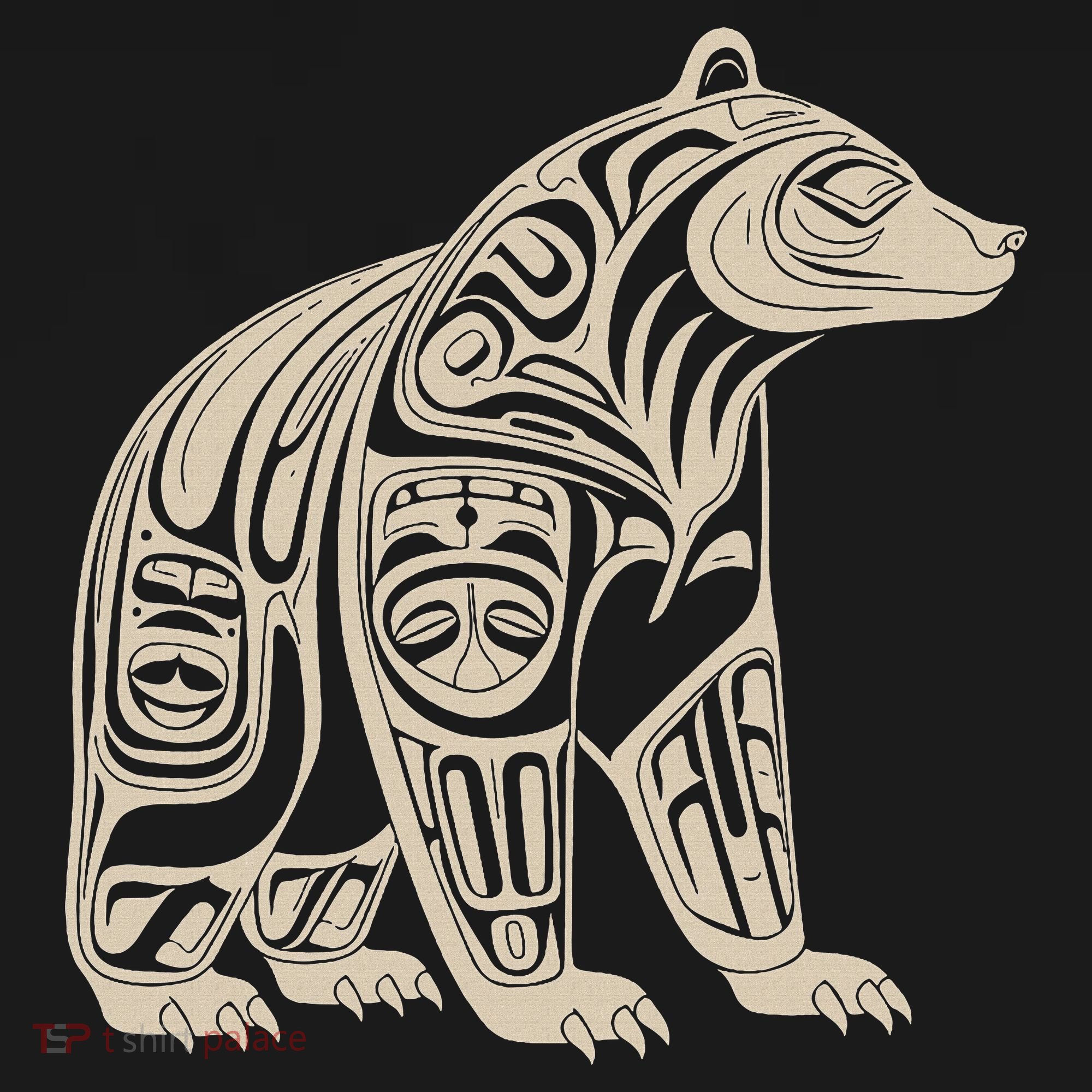 Bear Native Formline Art Salish Haida Tlingit Pacific Animal Visor