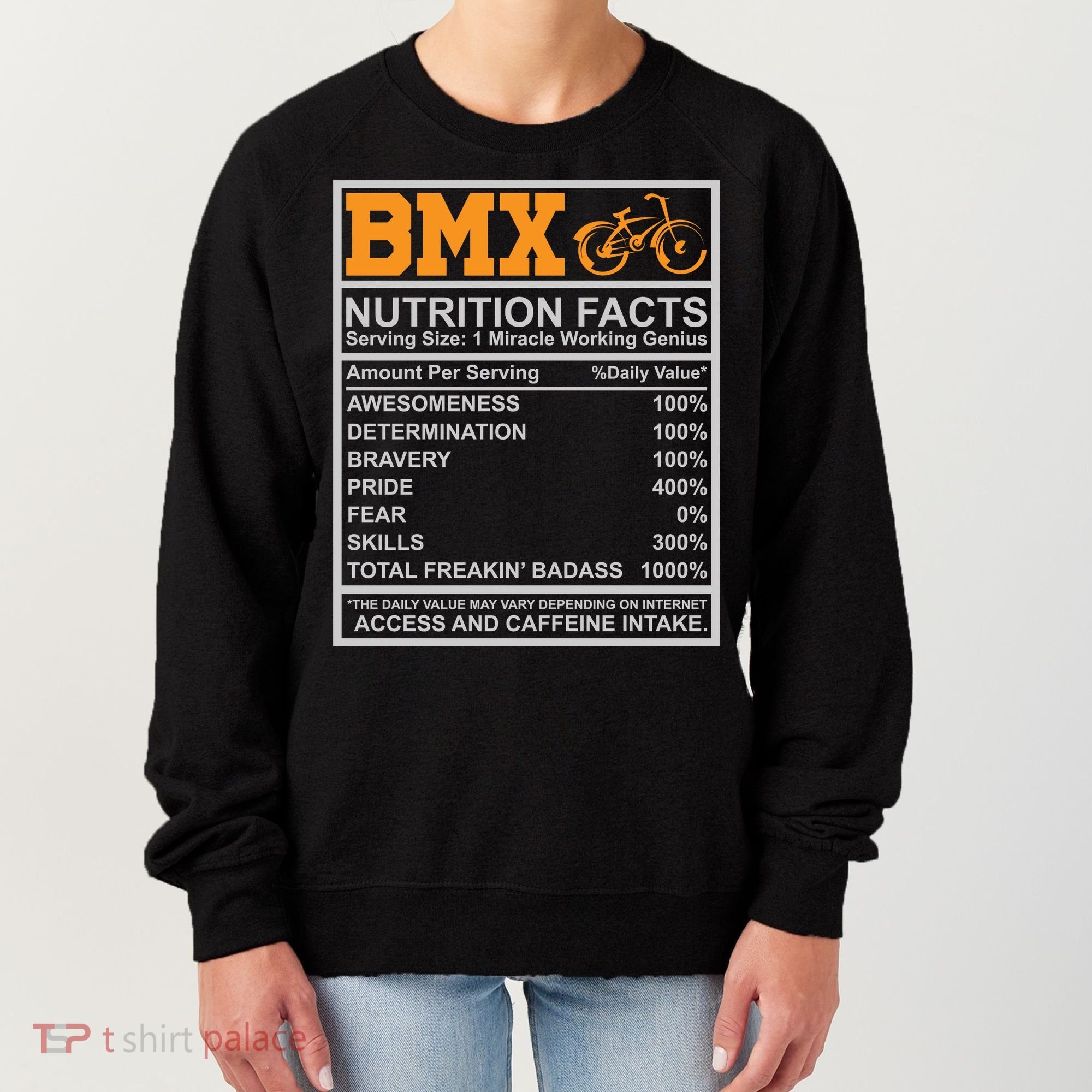 BMX Nutrition Facts Gift Cycling Women's Sweatshirt