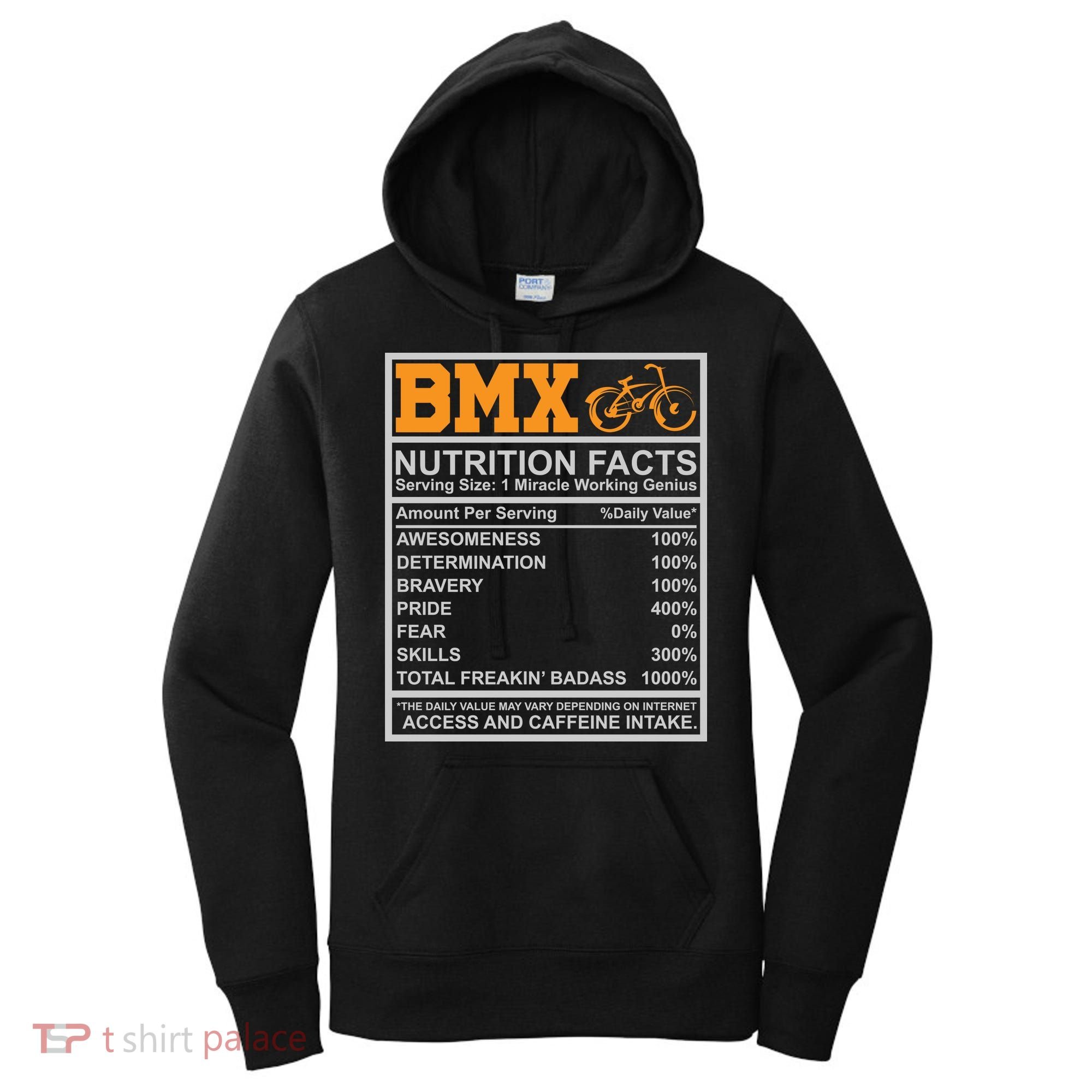 BMX Nutrition Facts Gift Cycling Women's Hoodie