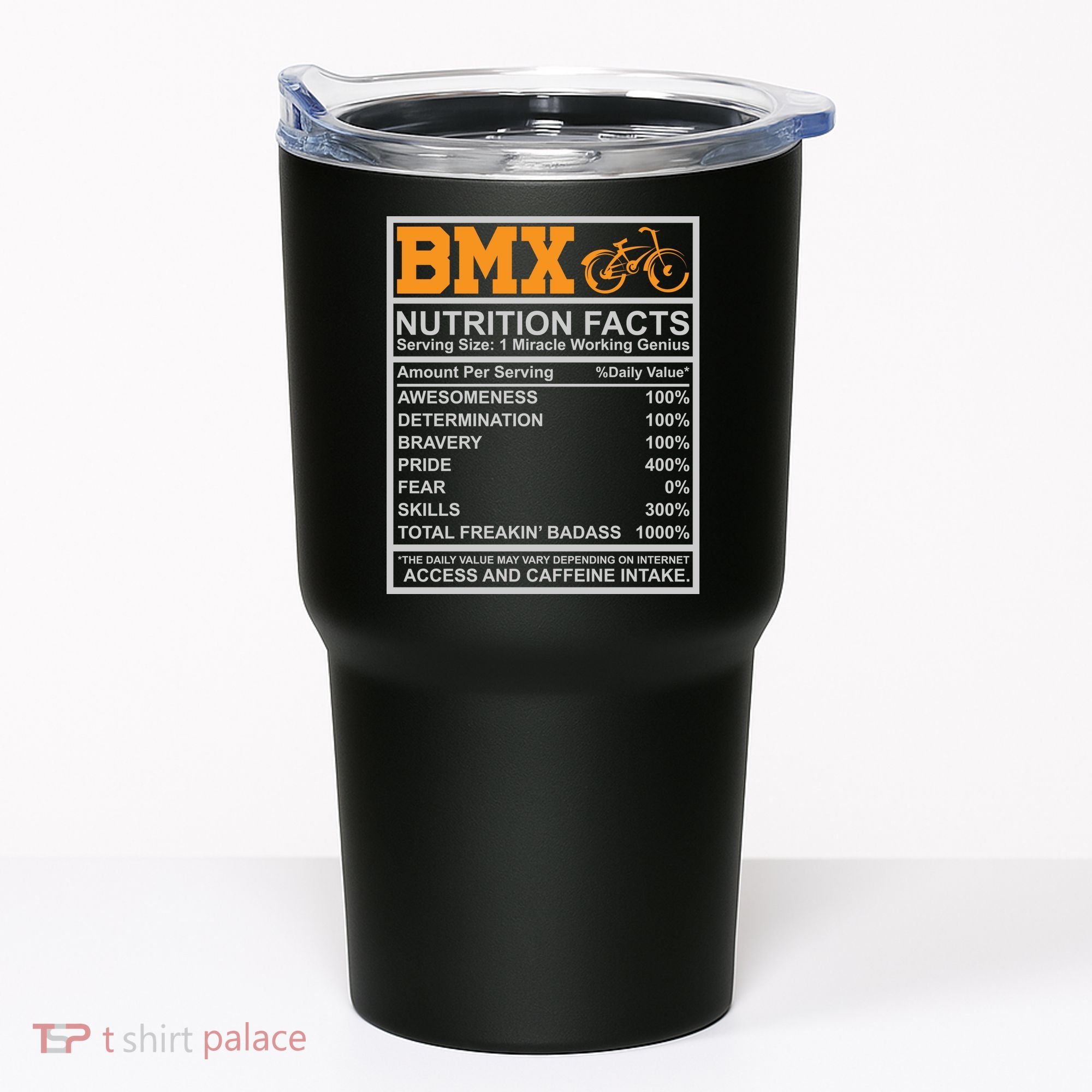 BMX Nutrition Facts Gift Cycling Tumbler