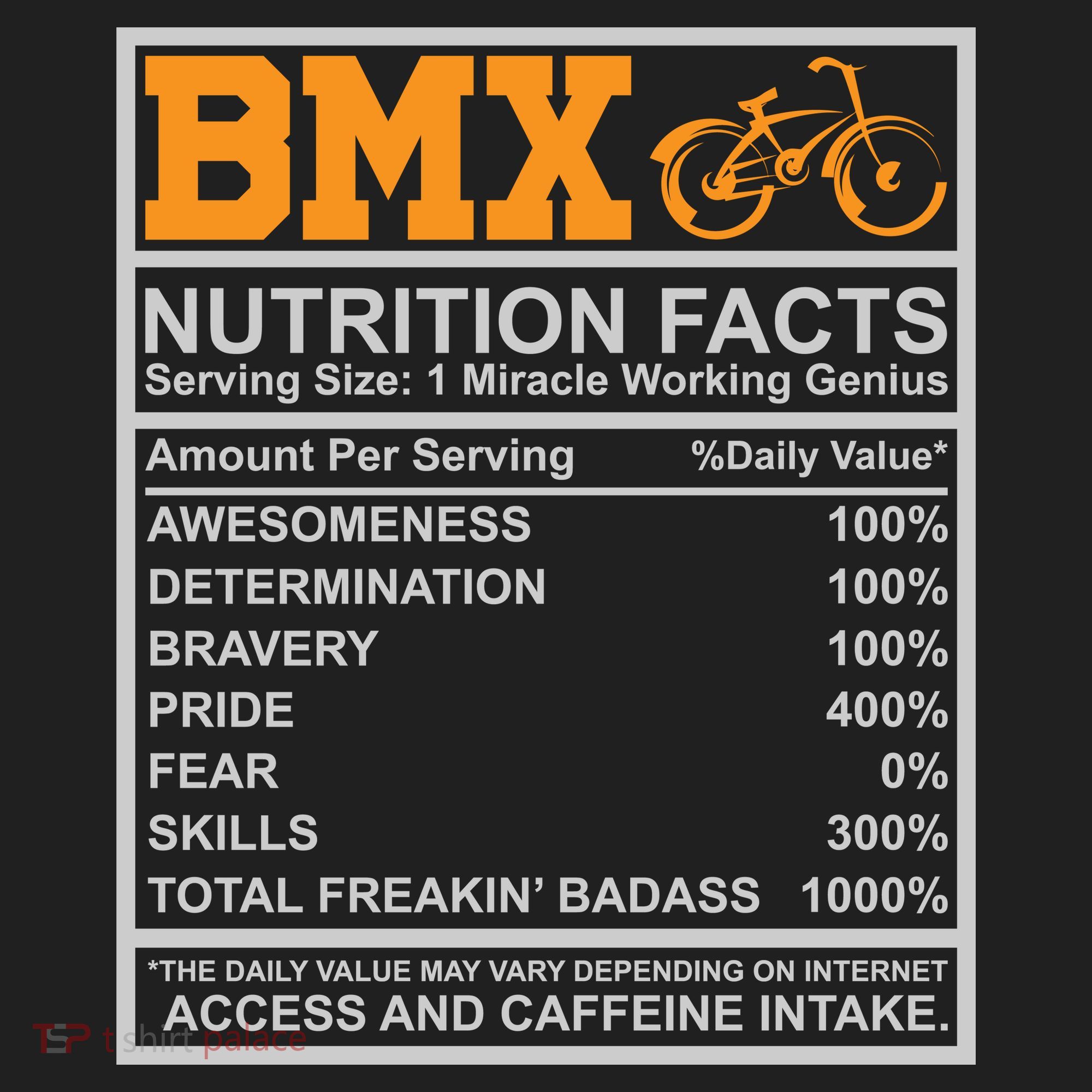 BMX Nutrition Facts Gift Cycling Tumbler