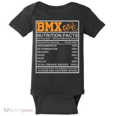 BMX Nutrition Facts Gift Cycling Baby Bodysuit