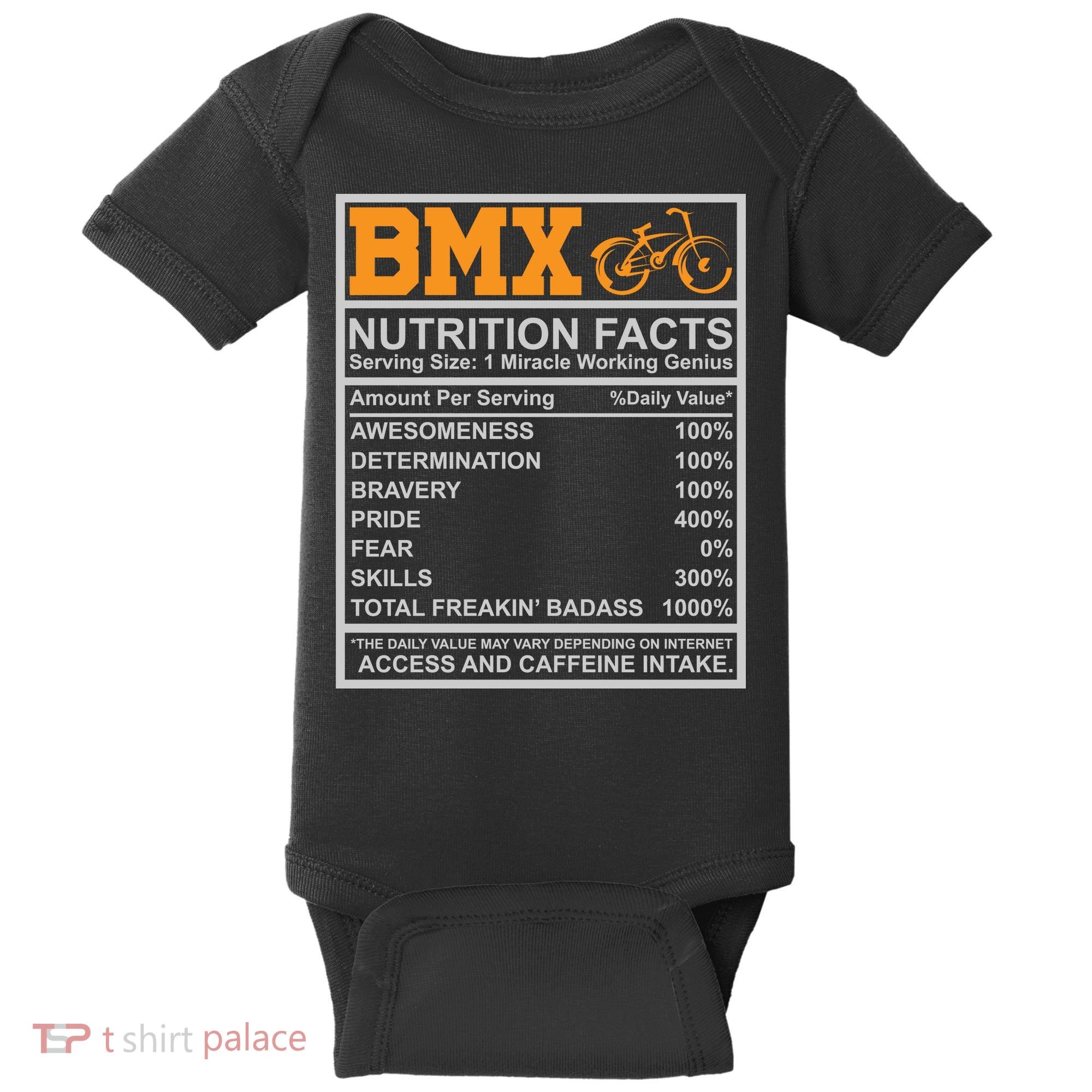 BMX Nutrition Facts Gift Cycling Baby Bodysuit