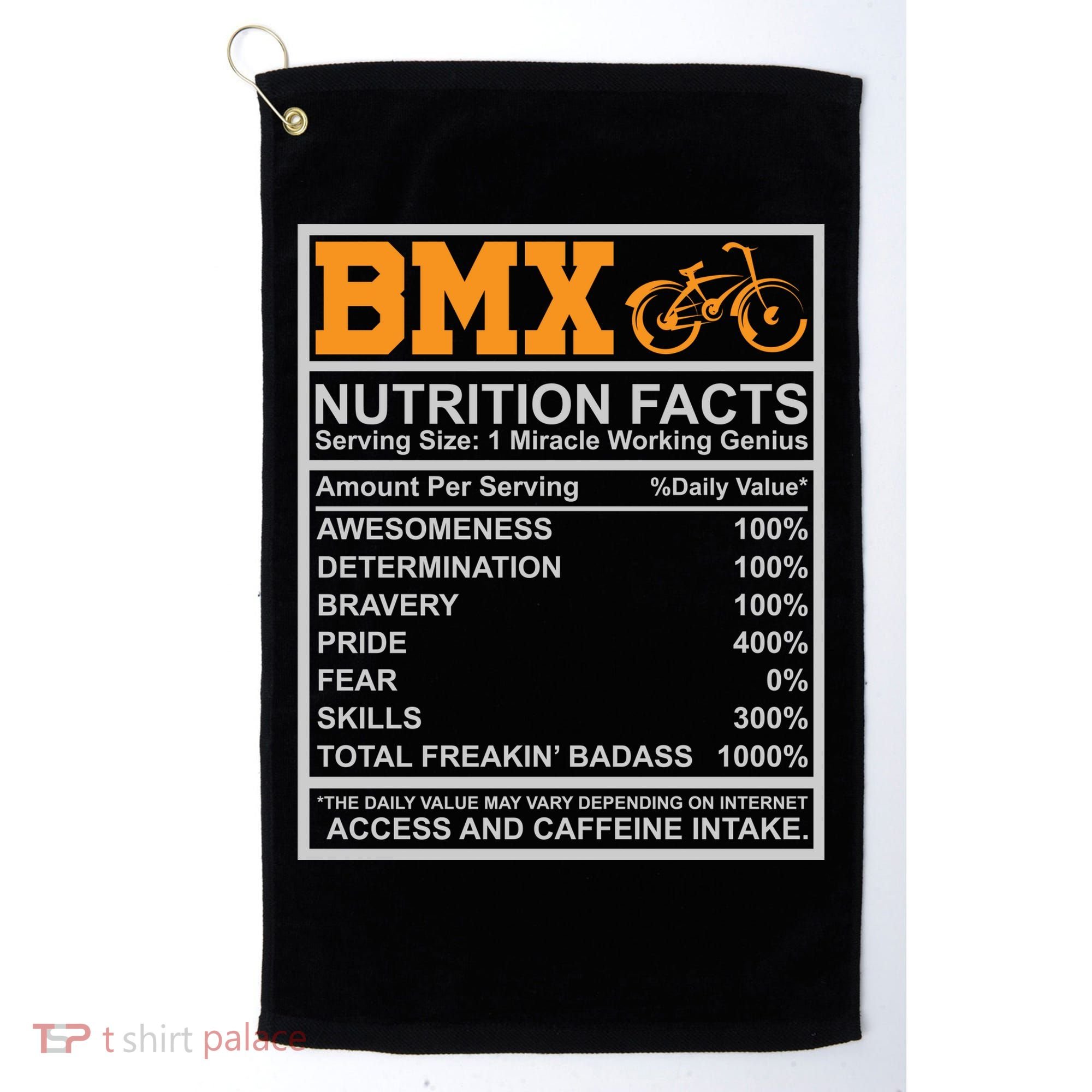 BMX Nutrition Facts Gift Cycling Golf Towel