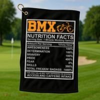 BMX Nutrition Facts Gift Cycling Golf Towel thumb 1
