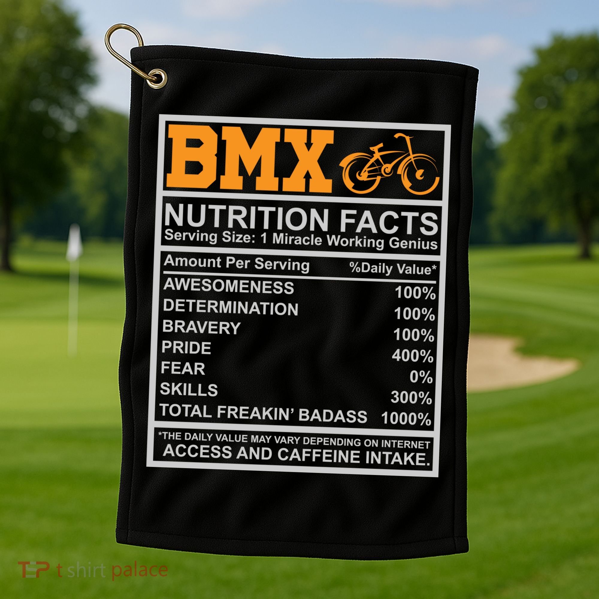 BMX Nutrition Facts Gift Cycling Golf Towel