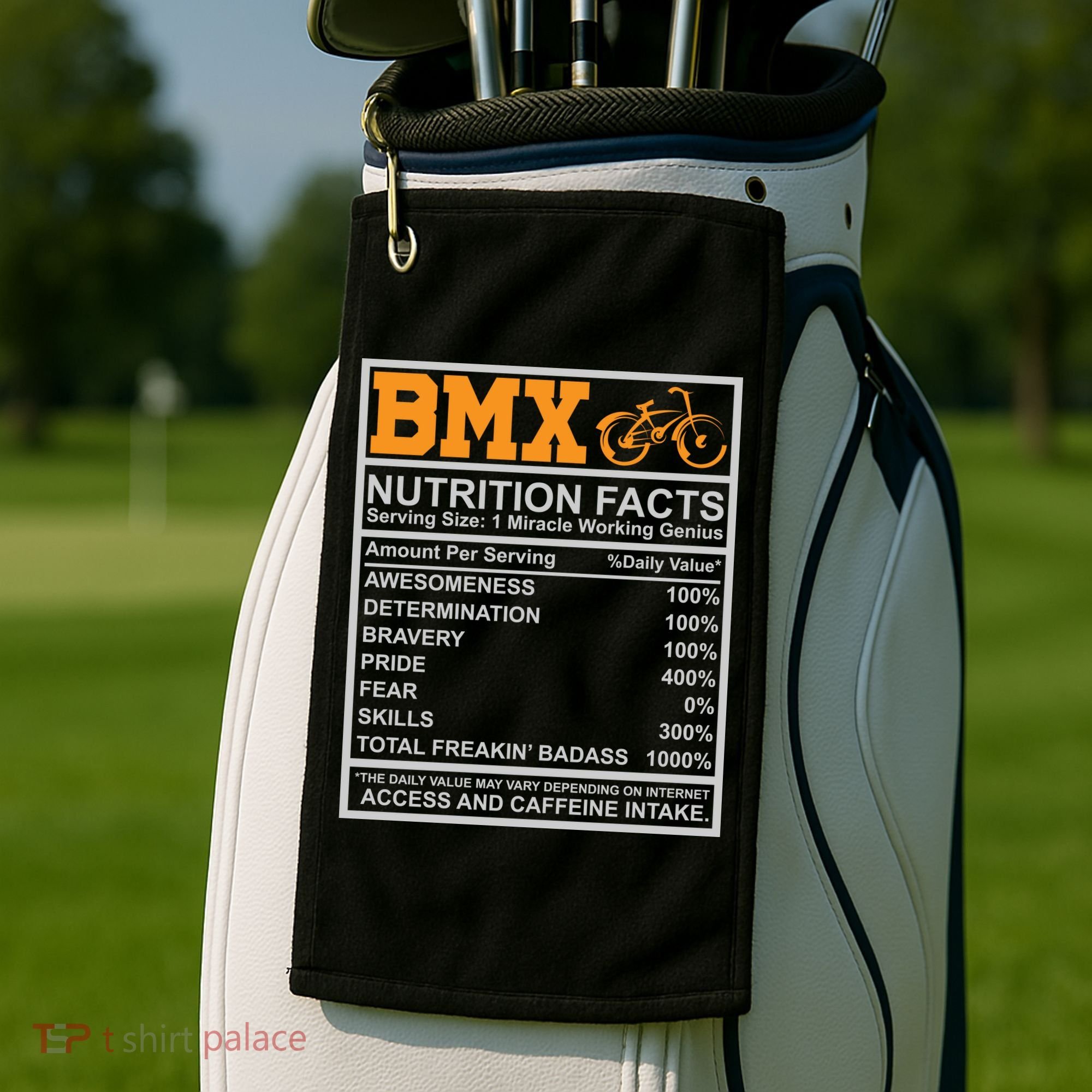BMX Nutrition Facts Gift Cycling Golf Towel
