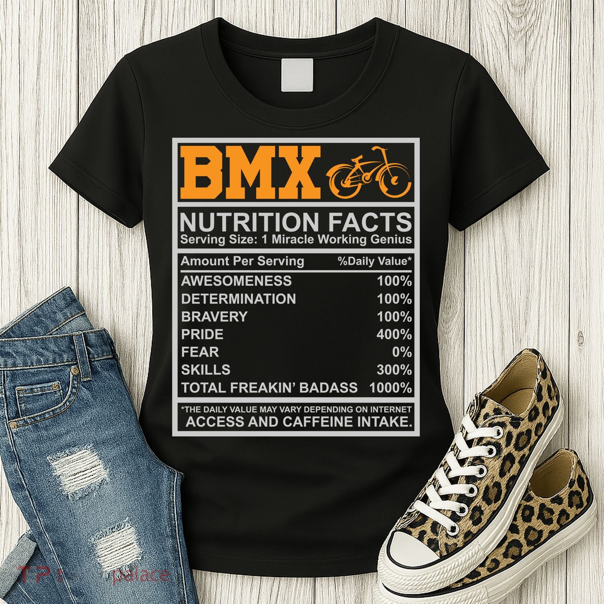 BMX Nutrition Facts Gift Cycling Women's T-Shirt