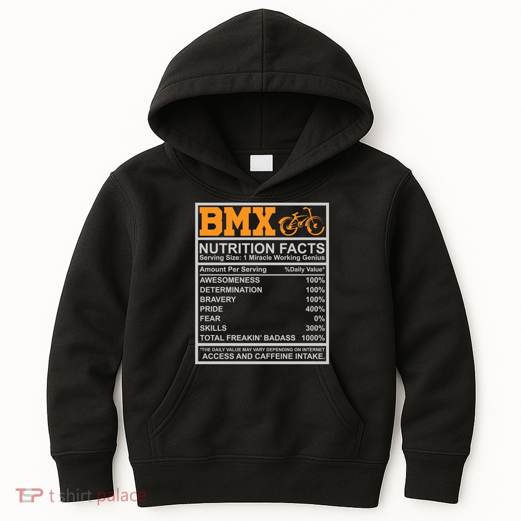 BMX Nutrition Facts Gift Cycling Kids Hoodie