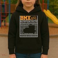 BMX Nutrition Facts Gift Cycling Kids Hoodie thumb 3