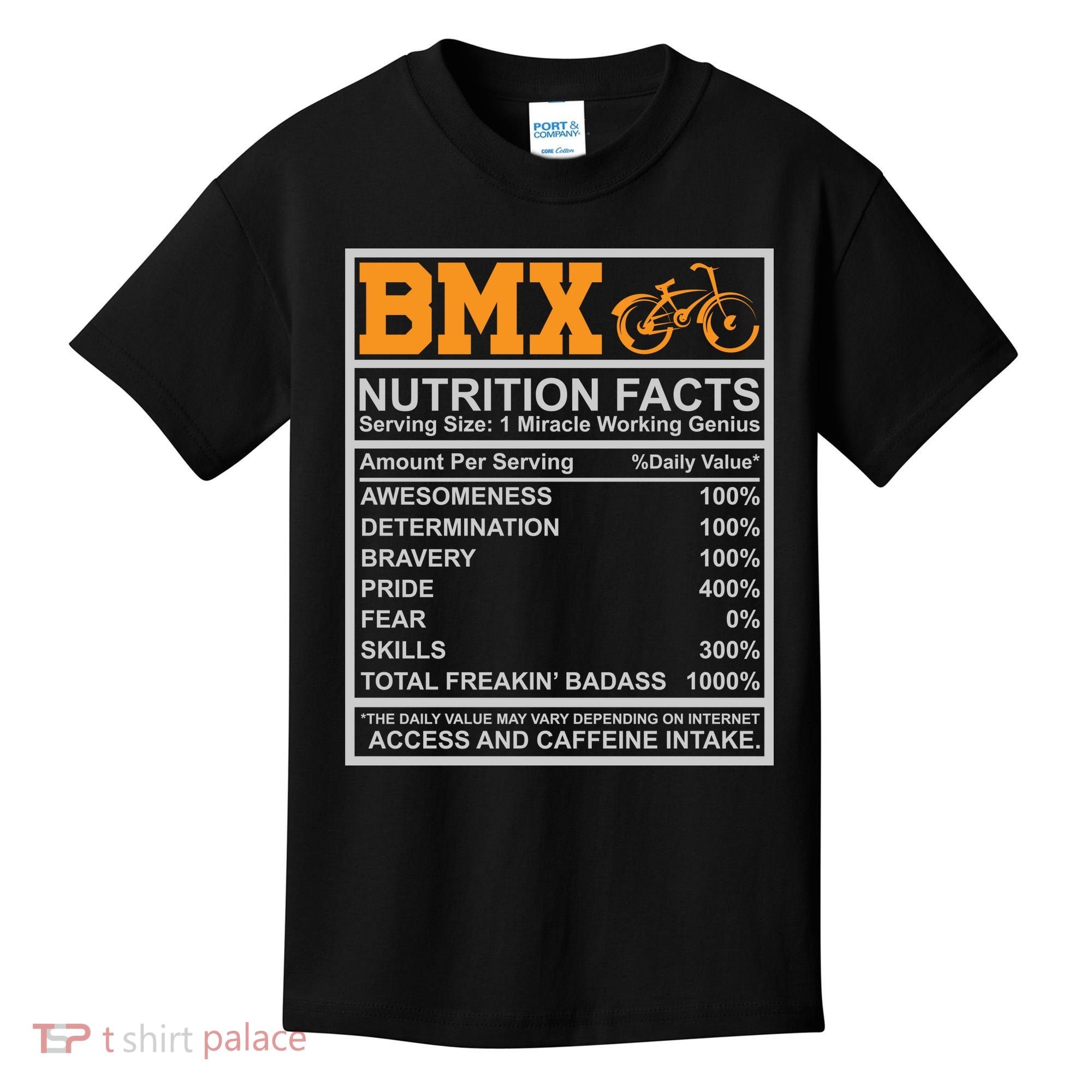 BMX Nutrition Facts Gift Cycling Kids T-Shirt