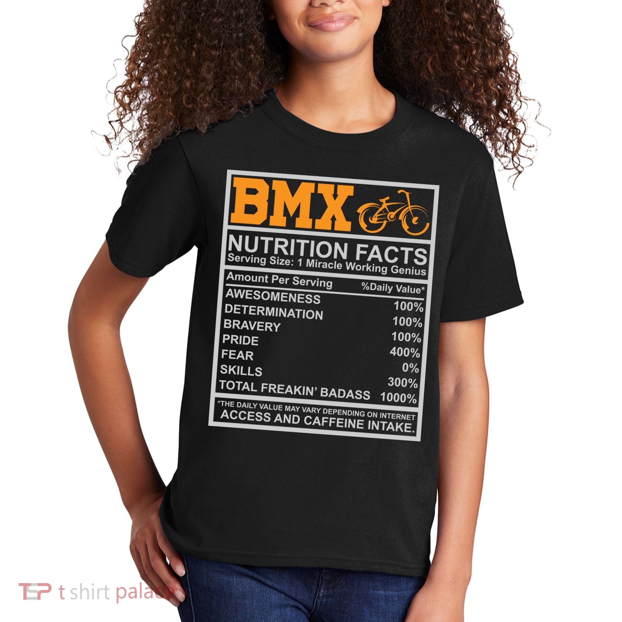 BMX Nutrition Facts Gift Cycling Kids T-Shirt
