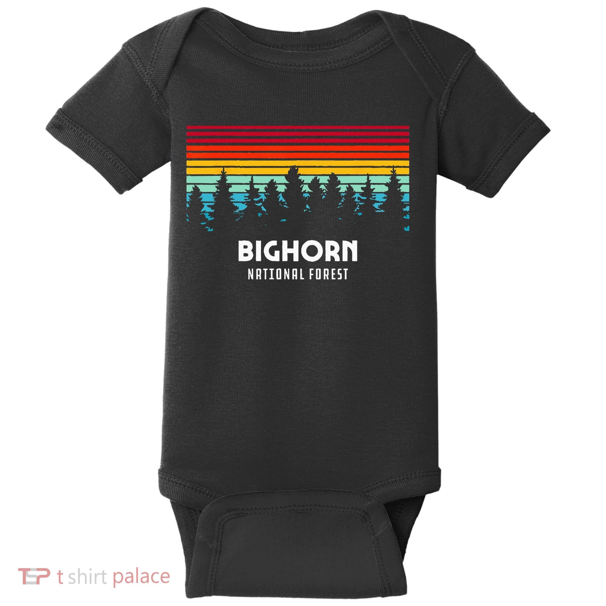 Bighorn National Forest Wyoming Retro Outdoor Adventure Baby Bodysuit
