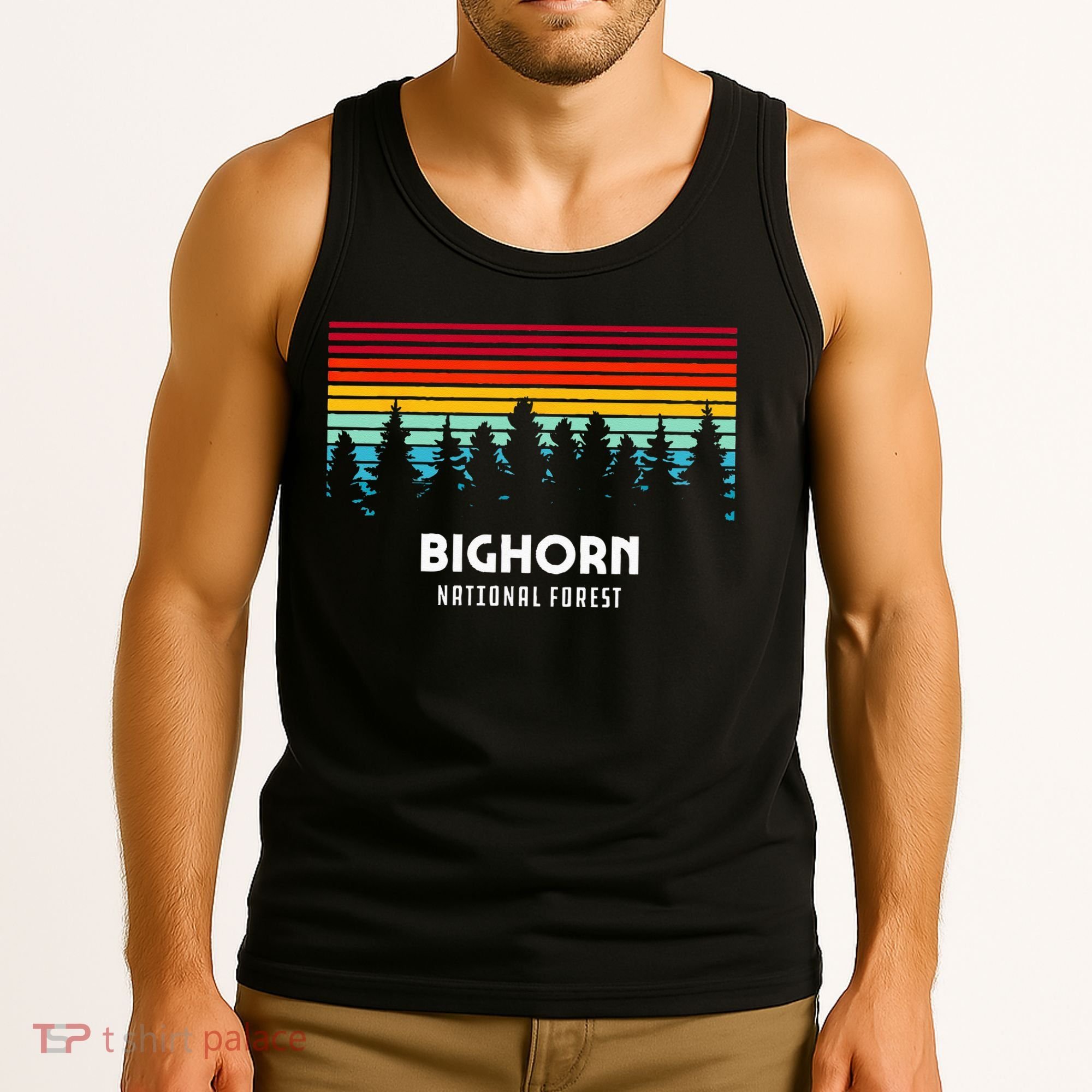 Bighorn National Forest Wyoming Retro Outdoor Adventure Tank Top
