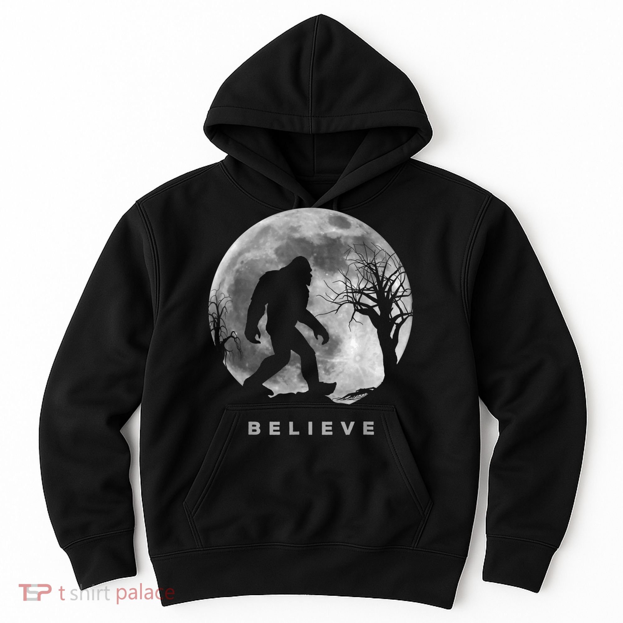 Bigfoot Night Full Moon I Believe Sasquatch Men Kids Hoodie