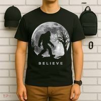 Bigfoot Night Full Moon I Believe Sasquatch Men Kids T-Shirt thumb 6